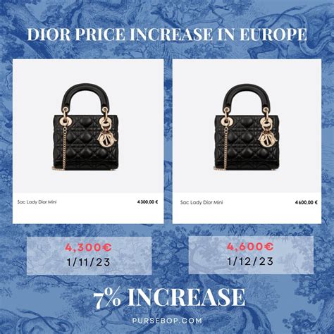 lady dior price increase 2022|lady dior bag price.